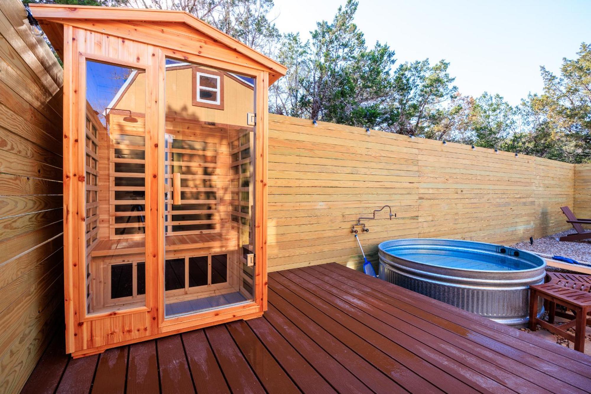 Romantic Luxury Retreat Hot Cold Pool & Sauna Wimberley Eksteriør bilde